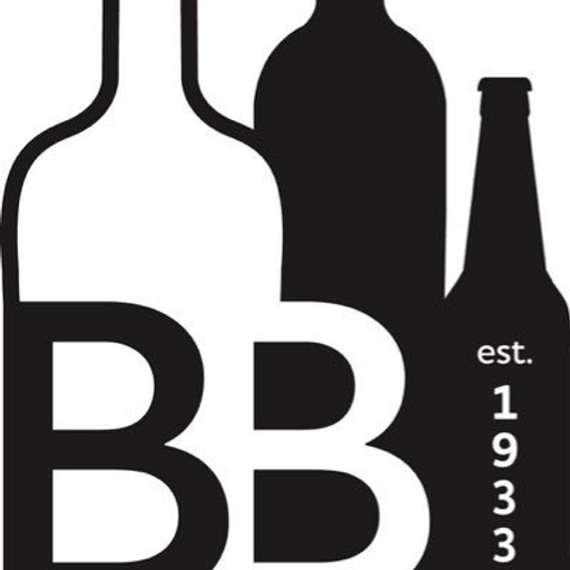 A black logo featuring the Brescome Barton Inc name in a stylized font with the silhouette of a beer bottle