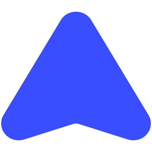 A blue triangle shaped logo represents Bright Mart Inc with a modern minimalist design