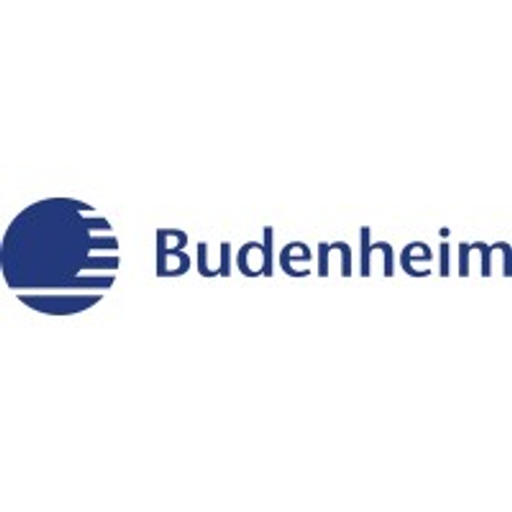 The Budenheim USA Inc logo displays a white sphere on a dark blue background representing the companys global brand and