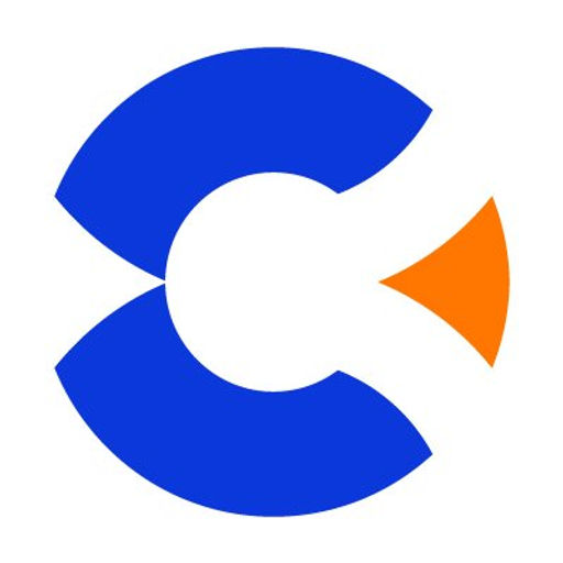 Calix Inc logo a stylized blue circle with a prominent orange triangle extending from the right side symbolizing innovation