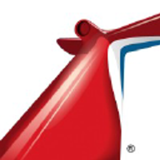 A red Carnival Cruise Lines logo featuring a stylized sail and ship against a white background