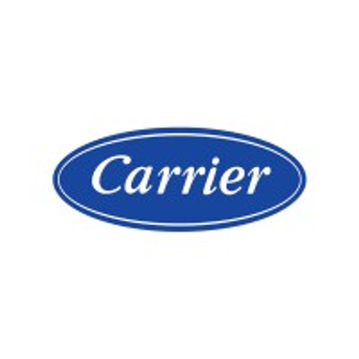 The Carrier Transicold logo displays the companys iconic red and blue shield design with the brand name in white