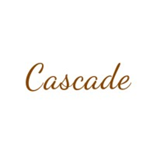 The Cascade Corporation logo depicts a stylized flowing water cascade graphic with blue and white colors symbolizing