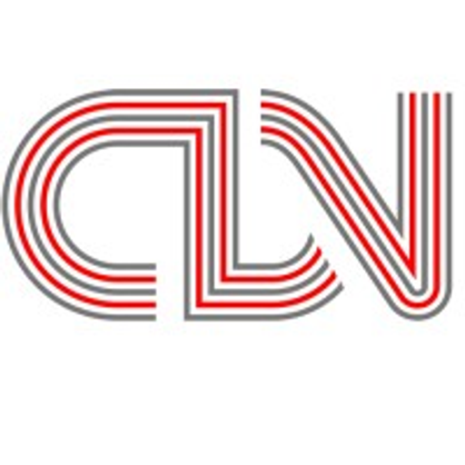 A stylized red and white logo featuring a dynamic ascending ribbon design representing energy and power corporate branding