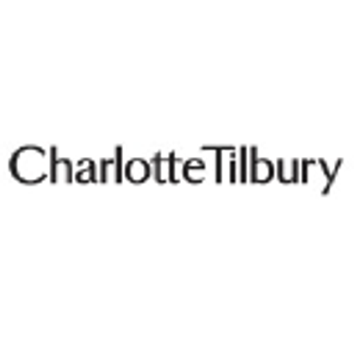 Charlotte Tilbury beauty logo featuring the brands signature pink and gold color scheme with the brands name prominently