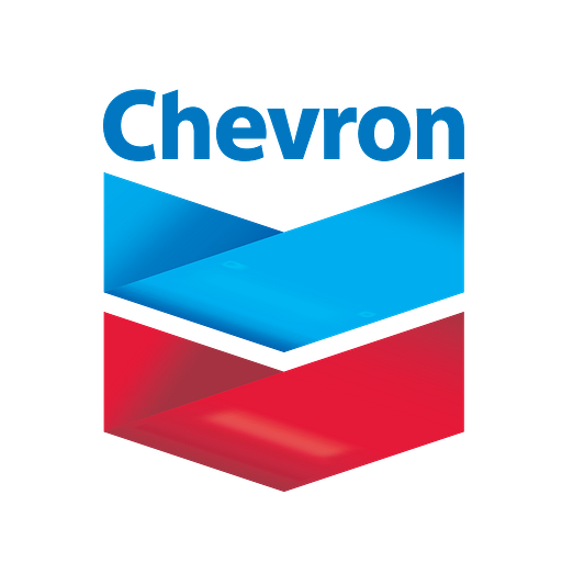 Chevron logo featuring red and blue diagonal stripes representing the companys brand identity and iconic recognition