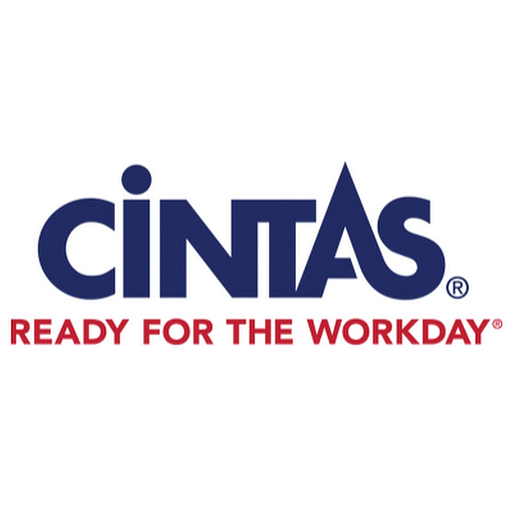 The Cintas Corporation logo featuring a blue and white shield with the companys name prominently displayed in bold letters