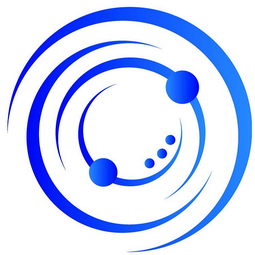 A blue circular logo featuring a stylized graphic with swirling lines and a central dot representing the Knapp sales brand