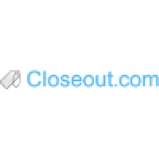 A Closeout Distribution Inc logo featuring a stylized blue rocket ship soaring upward with the company name below