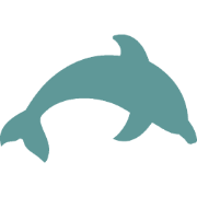 A stylized dolphin silhouette representing the Coastline Inc logo with a blue background