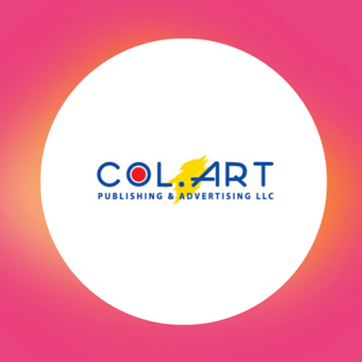 Colart Americas Inc logo featuring a white circle with a vibrant red and blue design