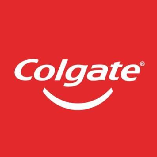 Colgate logo prominently displayed a white emblem featuring the brands iconic blue and white color scheme with the word