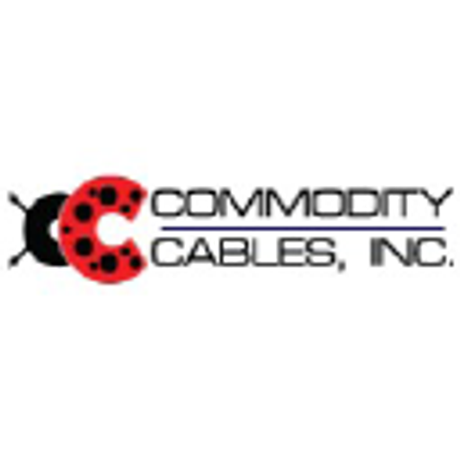 Commodity Cables Inc logo features a red circle with a white line inside representing a cable Its a simple and bold design