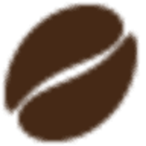 A foil and paper inc logo featuring a coffee bean shape with metallic details conveying brand identity and product