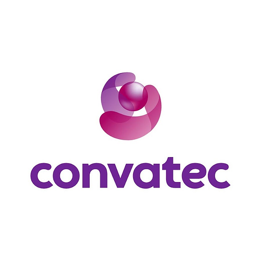 A purple sphere icon representing the Convatec brand logo with a smooth rounded shape