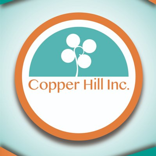 Copper Hill Inc logo featuring a stylized hilltop illustration with a prominent blue and orange color scheme