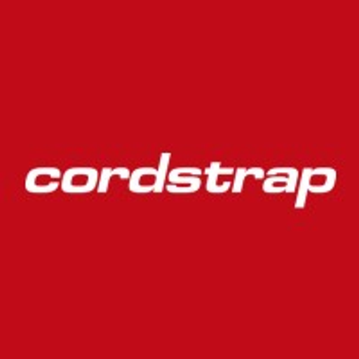 Cordstrap USA Inc logo featuring a stylized blue strap graphic with the company name in white text