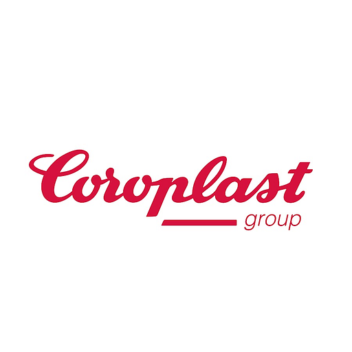 A Coroplast Corporation logo displays the companys name and a stylized tape design representing its plastic products offering