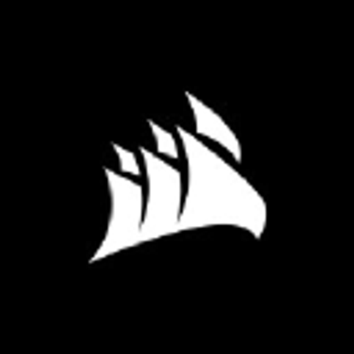 Corsair logo featuring the companys black and gray color scheme with the prominent text Corsair in white
