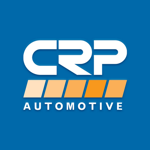 CRP Industries Inc logo features a stylized orange shield with the company name in white