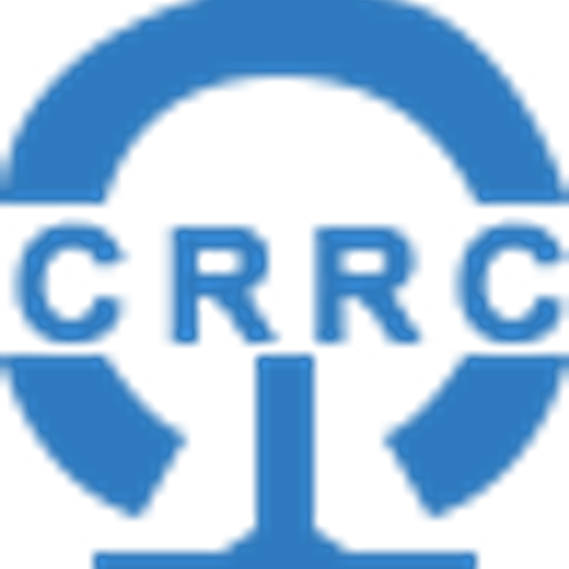 A stylized blue logo featuring a stylized ear shape represents CRRC MA Corporations brand identity and its focus on rail