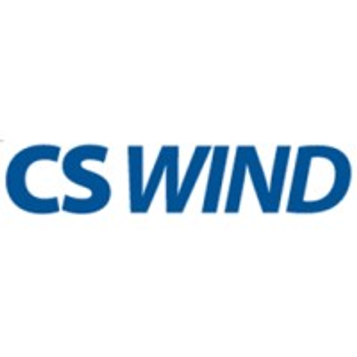The CS Wind America Inc logo displays the company name in bold blue letters against a white background