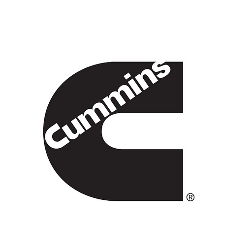 Cummins logo a white diesel engine brand emblem with a bold black shape representing the companys identity