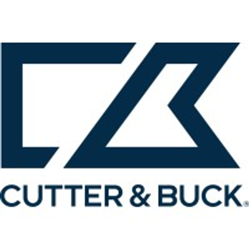 The Cutter and Buck logo features a bold black and white zigzag design representing the brands heritage and athletic spirit