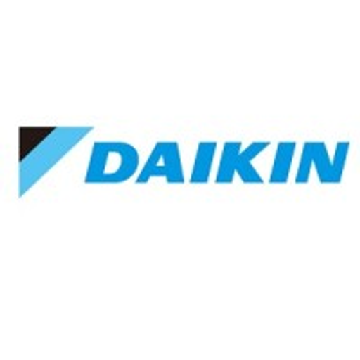 Daikin logo featuring a stylized blue and white design representing comfort and technology solutions