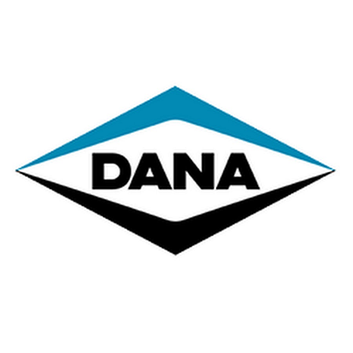 The Dana driveshaft manufacturing LLC logo features a stylized black and white diamond shape against a white background