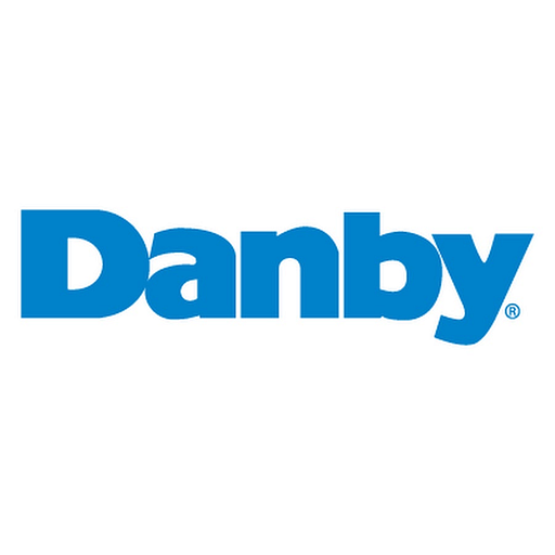The Danby products logo displays a blue emblem featuring the company name in white lettering and a stylized product design