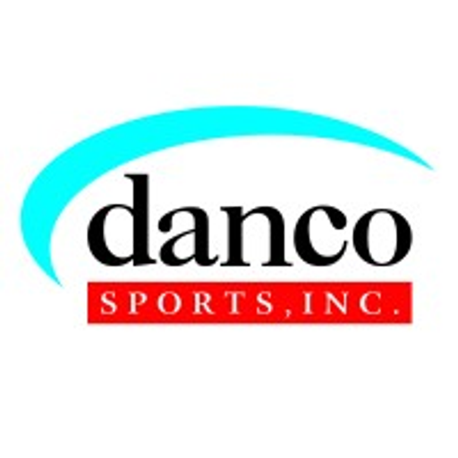 Danco Sports Inc logo featuring a blue wave and the text Danco Sports Inc in red
