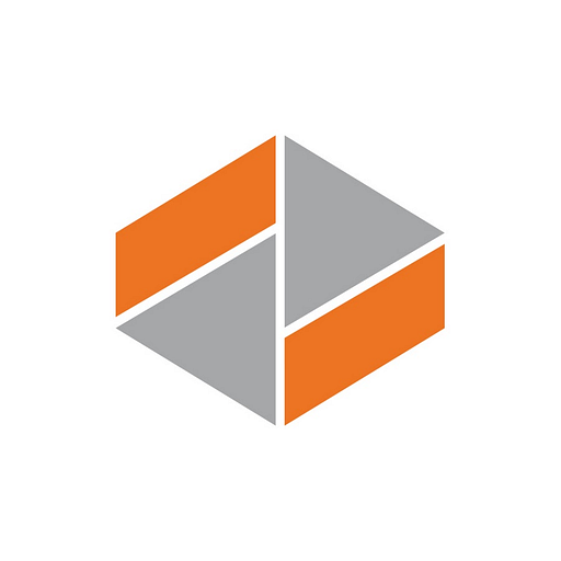 A stylized grey daumar corporation logo featuring three overlapping rectangular blocks to represent a cube or building block