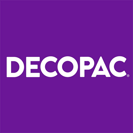 A white decopac logo is prominently displayed against a dark background The logo features stylized design elements