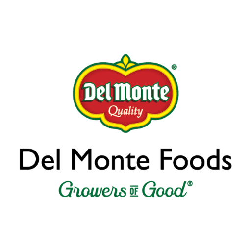 The Del Monte Foods logo featuring a green and red design with a stylized pineapple and text reads Del Monte Foods