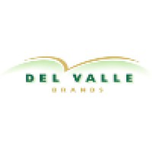 Del Valle brands logo features a green and white design with Del Valle text and a stylized leaf graphic