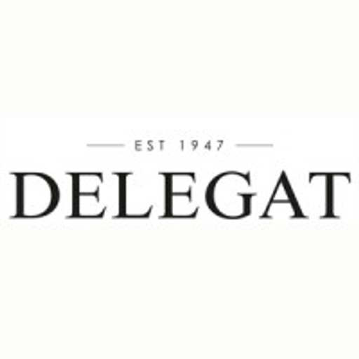 The Delegat Europe Ltd logo features a stylized shield design with the company name prominently displayed in a serif font