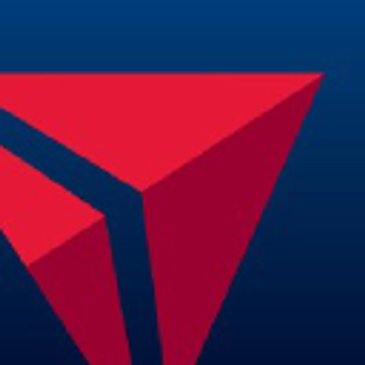 Delta Air Lines logo featuring a white triangle against a red background representing the airlines brand identity