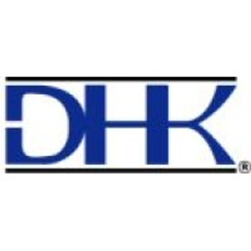 The DHK Trade Inc logo is displayed a blue graphic featuring the companys name in white text against a white background