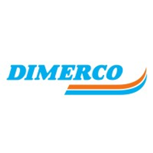 Dimerco Express Corp logo features a blue and orange speed line design conveying swift delivery services