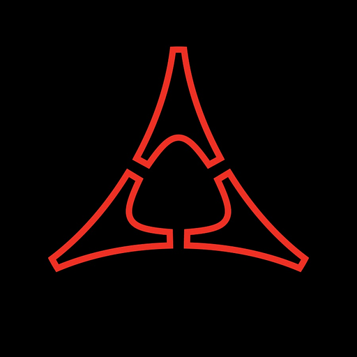 A stylized threepointed mechanical logo representing Dodges power transmission system with a strong focus on the central