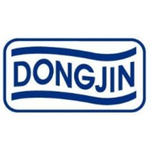 The Dongjin Enterprise USA Inc logo displays a blue wave design with the company name in white along the bottom