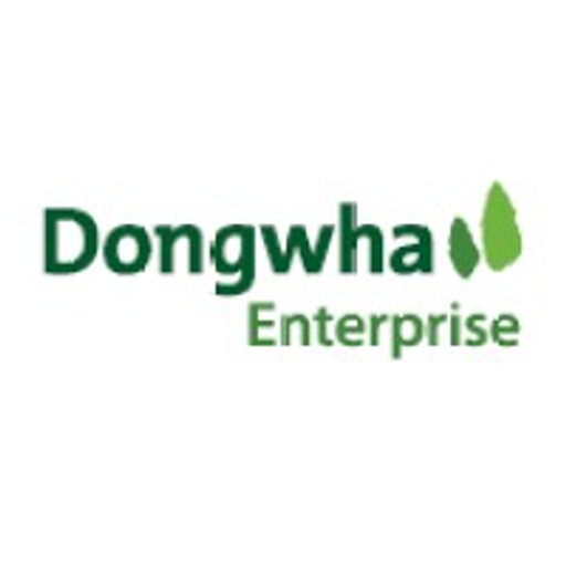 The Dongwha USA Inc logo displays a green and white emblem featuring a stylized pine tree and the company name