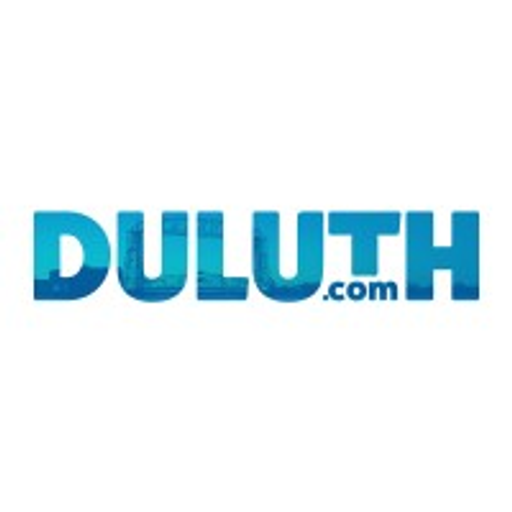 The Duluth Trading Company logo features a simplified bear graphic against a red background with the company name in white