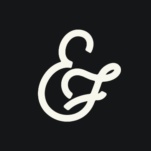 Earthfoam logo featuring a stylized white wave forming a letter E and F representing the brands identity and focus on comfort