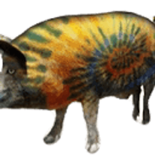 A stylized logo featuring a colorful tiedye design of a bear with white paws The bear is primarily brown and black with