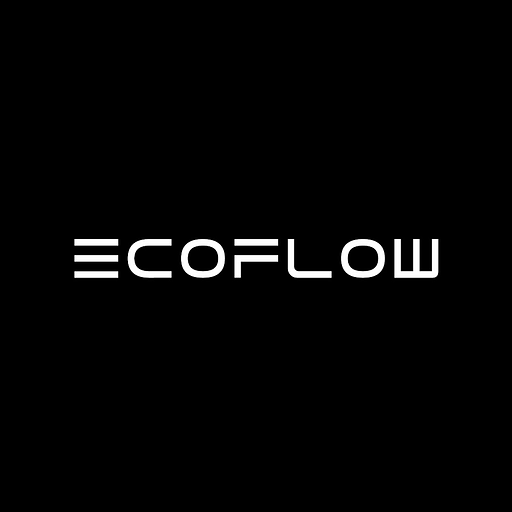 Ecoflow technology inc logo featuring a stylized blue and white water droplet design representing innovation and technology
