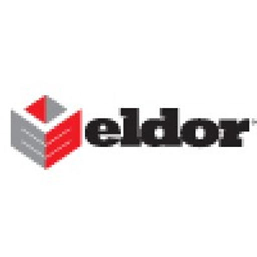 Eldor logo featuring a red cube and white text representing the automotive powertrain USA LLC brand