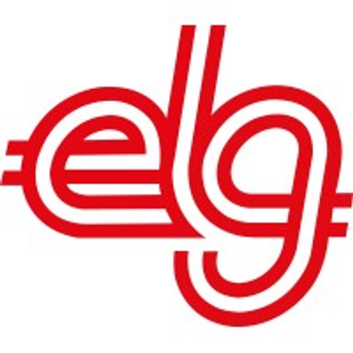 Elg Utica Alloys Inc logo displays a stylized interlocking E and G in red against a white background