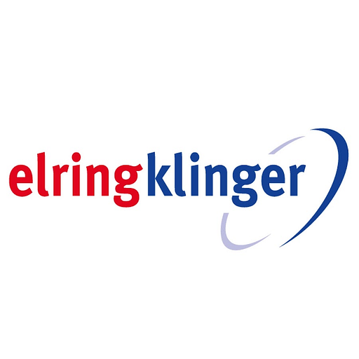 ElringklingerUSAInc logo featuring the companys blue and white emblem with the word Elringklinger in white and blue text